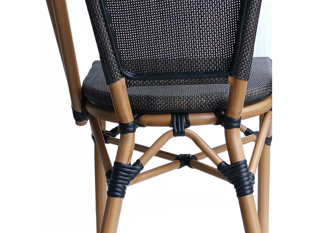 Balkonstühle in Schwarzbraun und Beige Retrostil (2er Set)