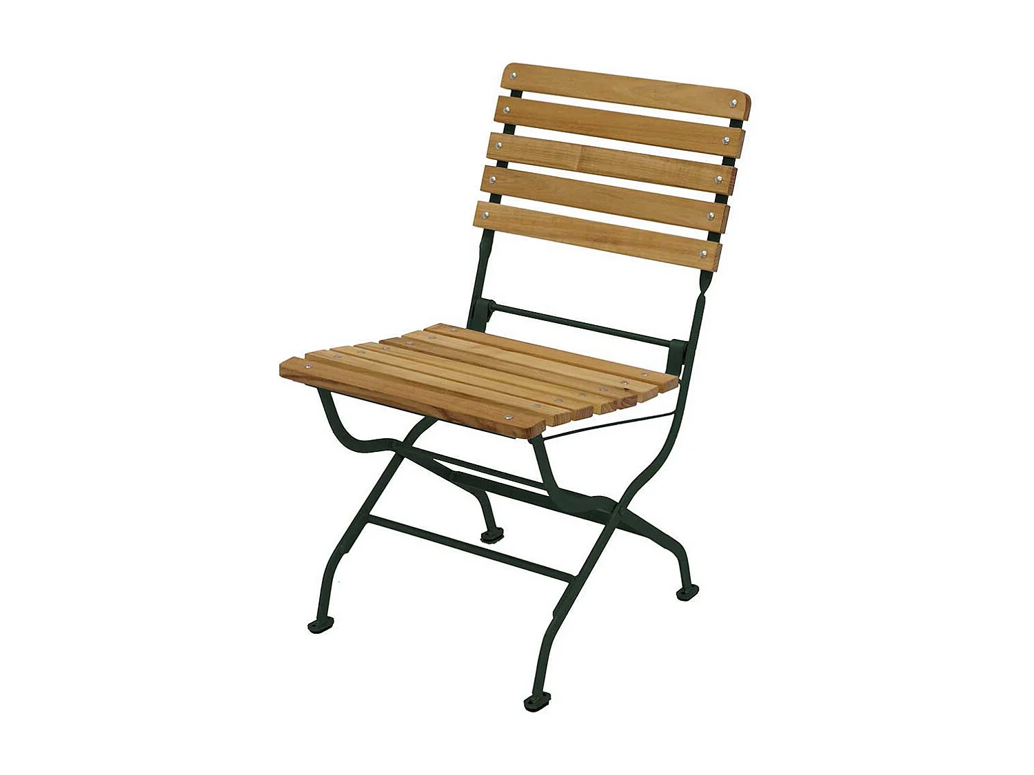 Biergartenstuhl aus Robinie Massivholz und Stahl Metall dunkelgrün