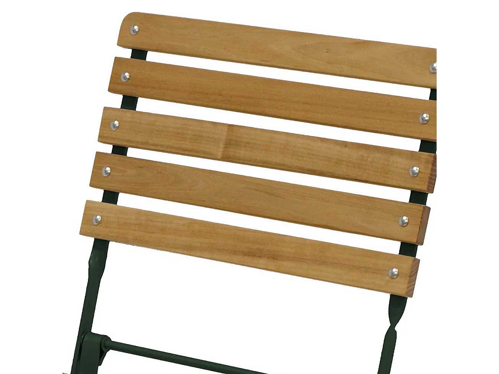 Biergartenstuhl aus Robinie Massivholz und Stahl Metall dunkelgrün