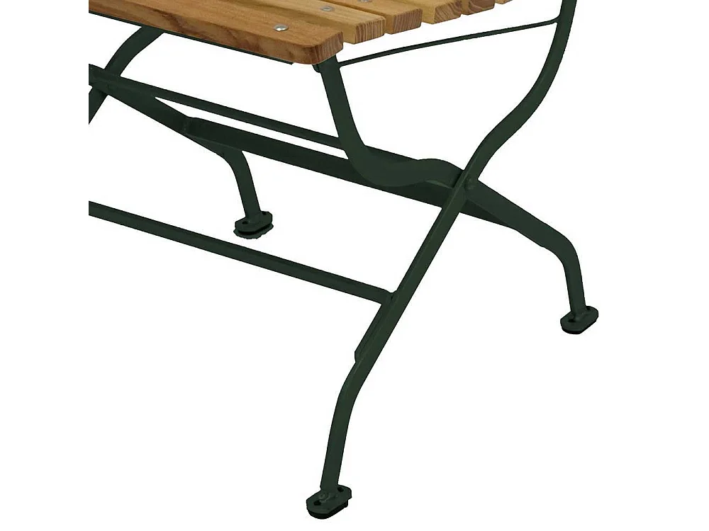 Biergartenstuhl aus Robinie Massivholz und Stahl Metall dunkelgrün