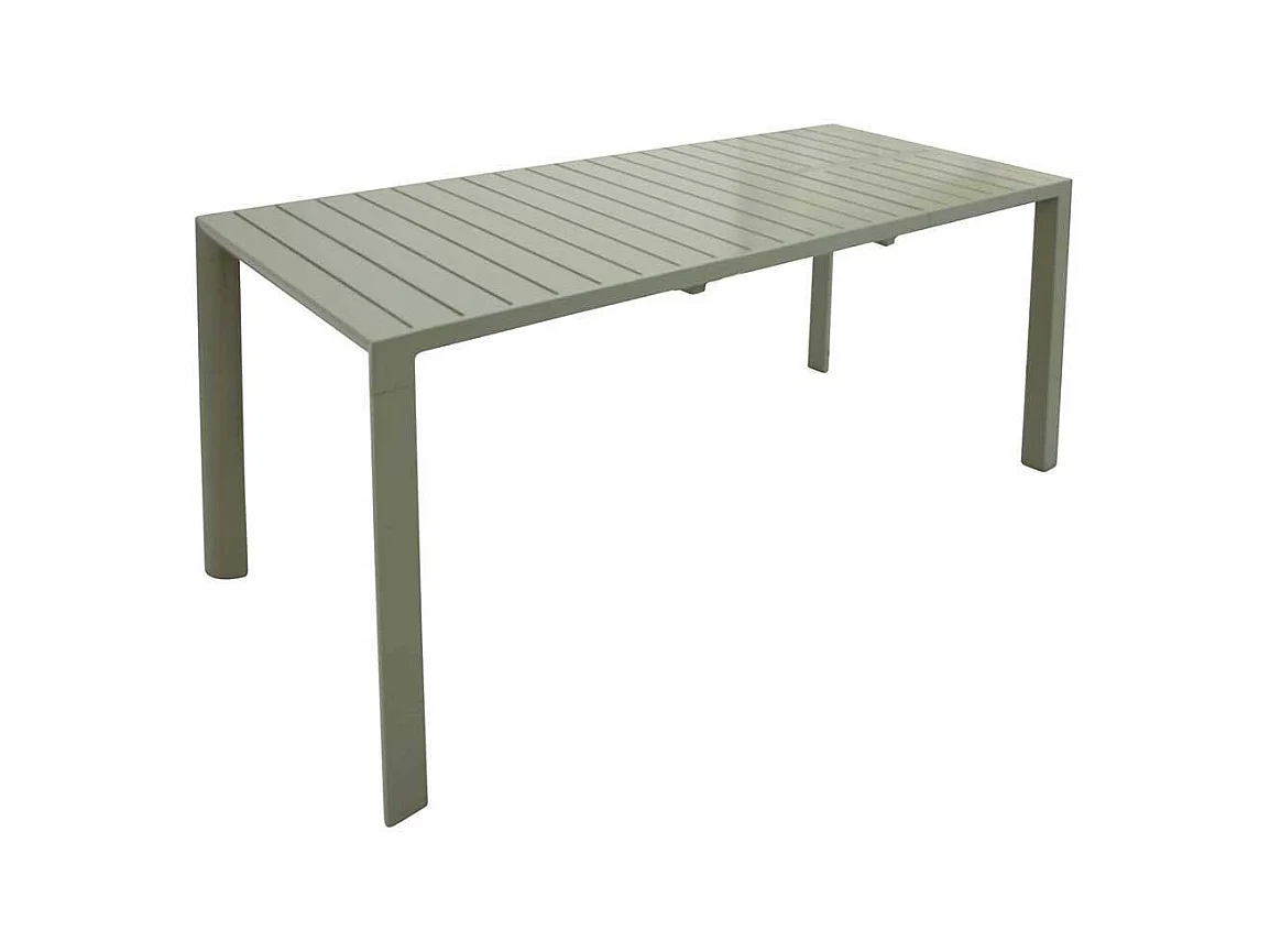 Metall Gartentisch in Silbergrau Aluminium Front Butterflyauszug