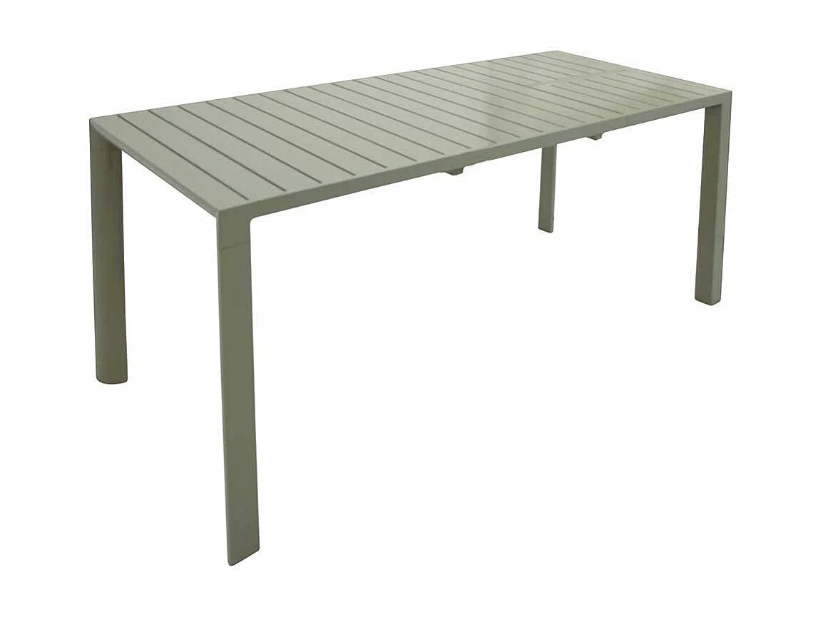 Metall Gartentisch in Silbergrau Aluminium Front Butterflyauszug