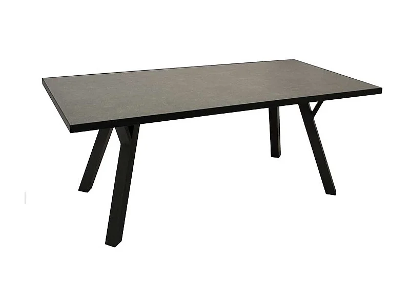 Gartentisch wetterfest aus Aluminium und Glas 180 cm breit