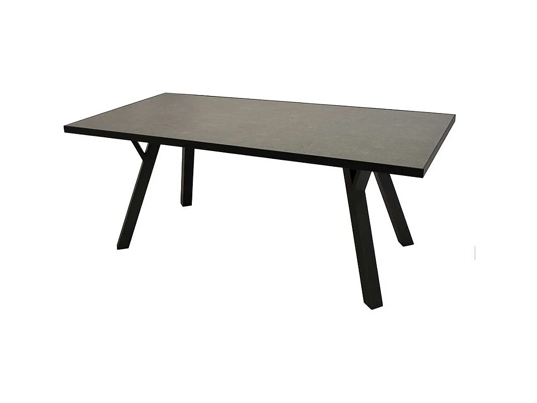 Gartentisch wetterfest aus Aluminium und Glas 180 cm breit