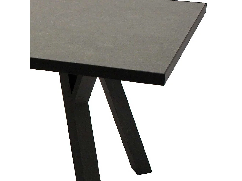 Gartentisch wetterfest aus Aluminium und Glas 180 cm breit