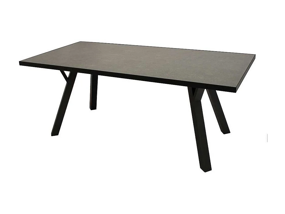 Gartentisch wetterfest aus Aluminium und Glas 180 cm breit