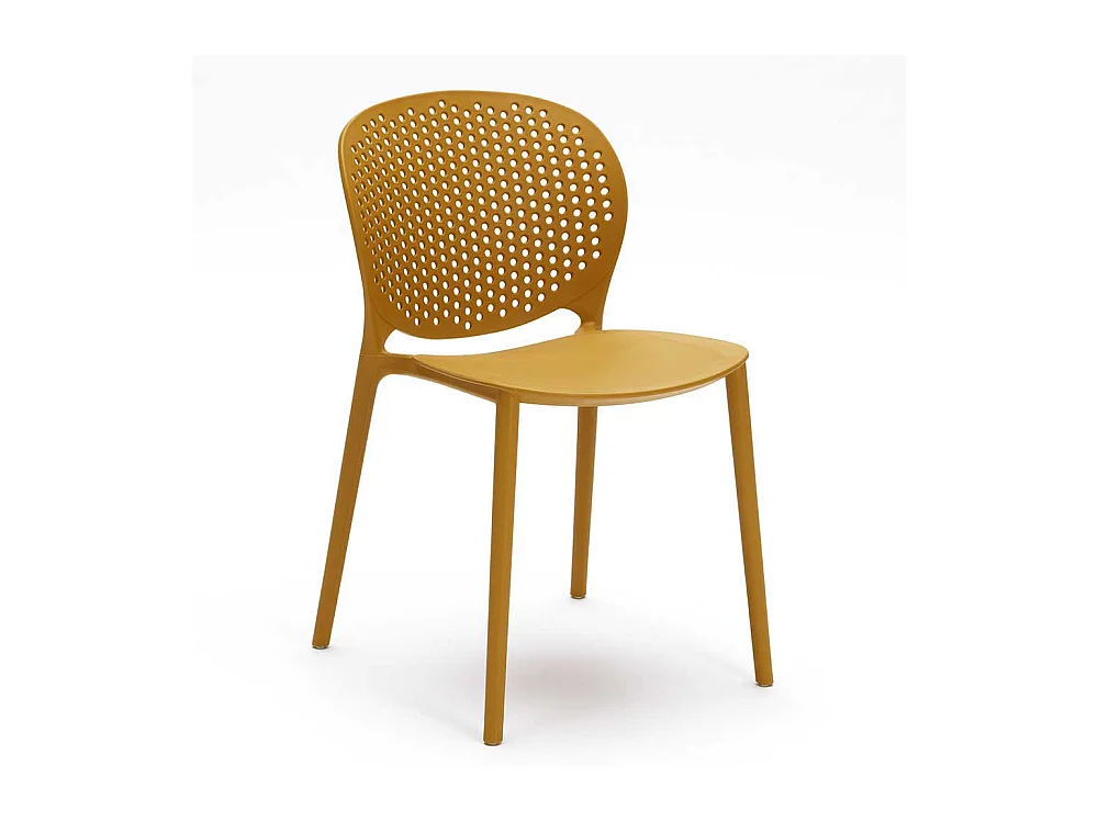 Stapelstuhl in Gelb Kunststoff (4er Set)