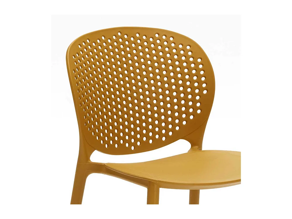 Stapelstuhl in Gelb Kunststoff (4er Set)