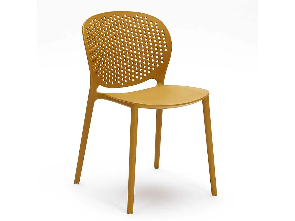 Stapelstuhl in Gelb Kunststoff (4er Set)