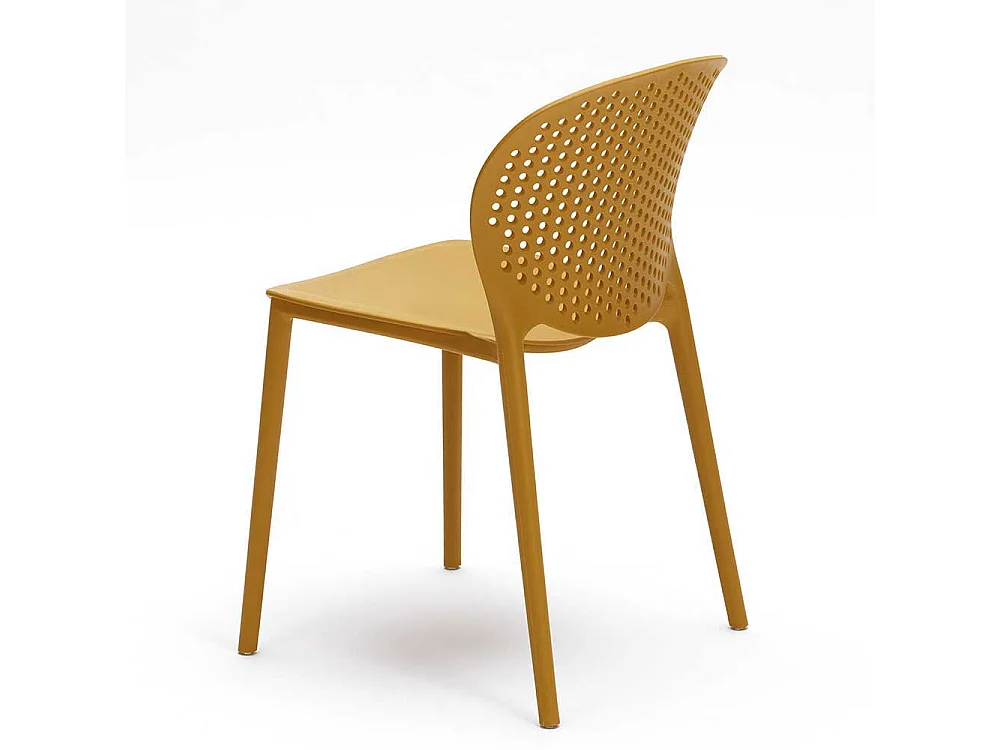 Stapelstuhl in Gelb Kunststoff (4er Set)