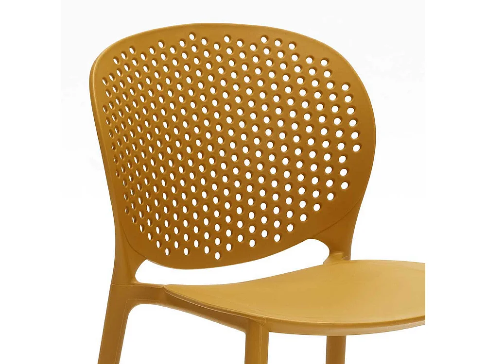 Stapelstuhl in Gelb Kunststoff (4er Set)