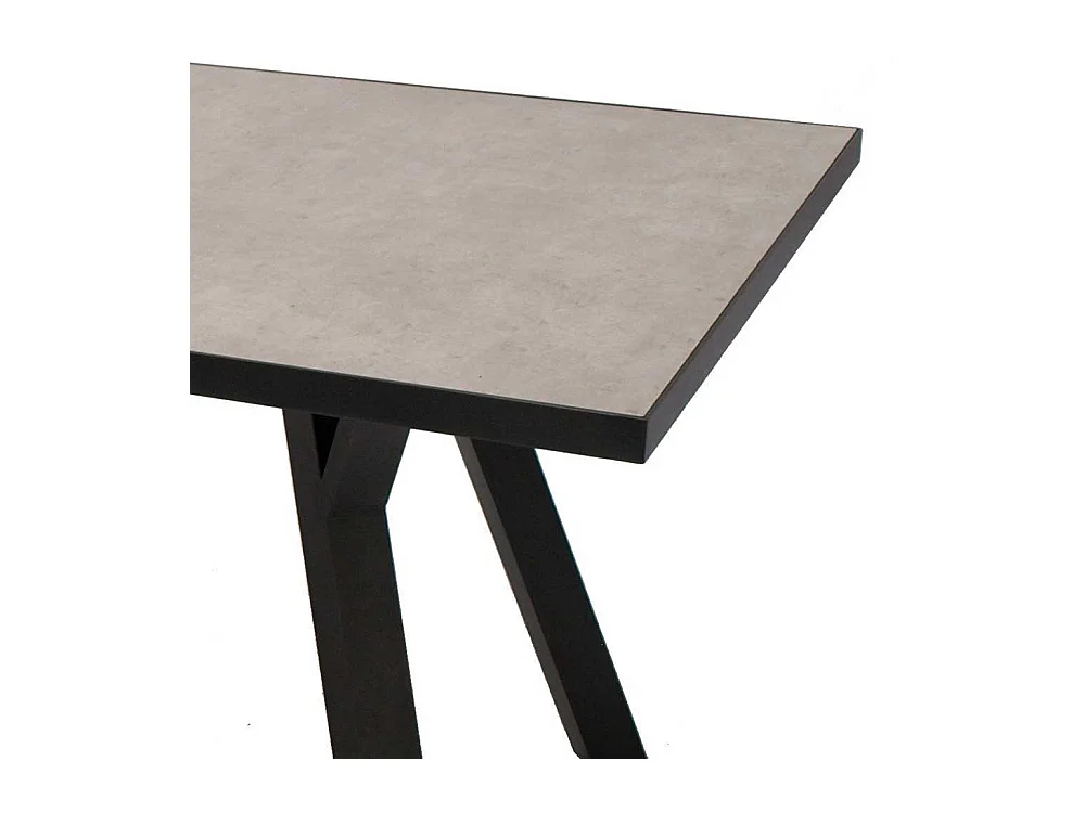 Terrassentisch mit Glasplatte Vierfußgestell Metall