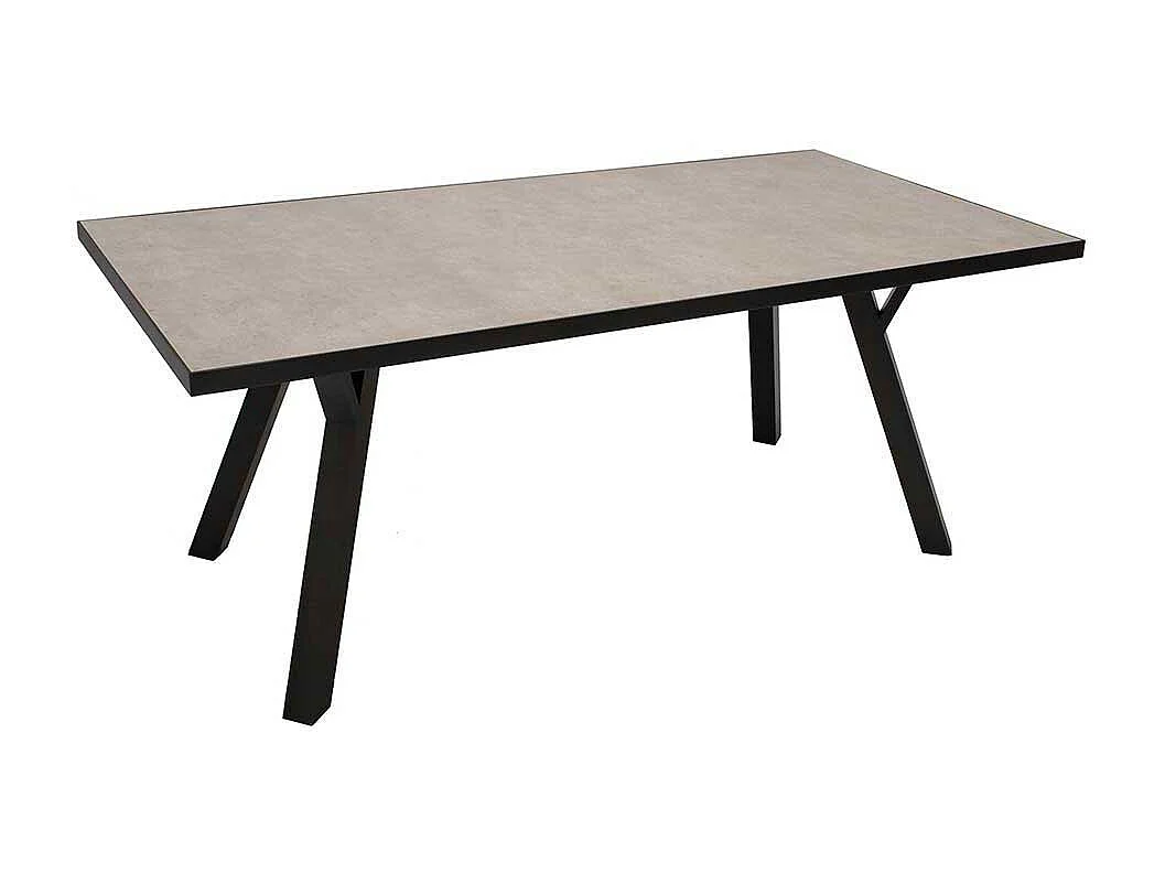 Terrassentisch mit Glasplatte Vierfußgestell Metall