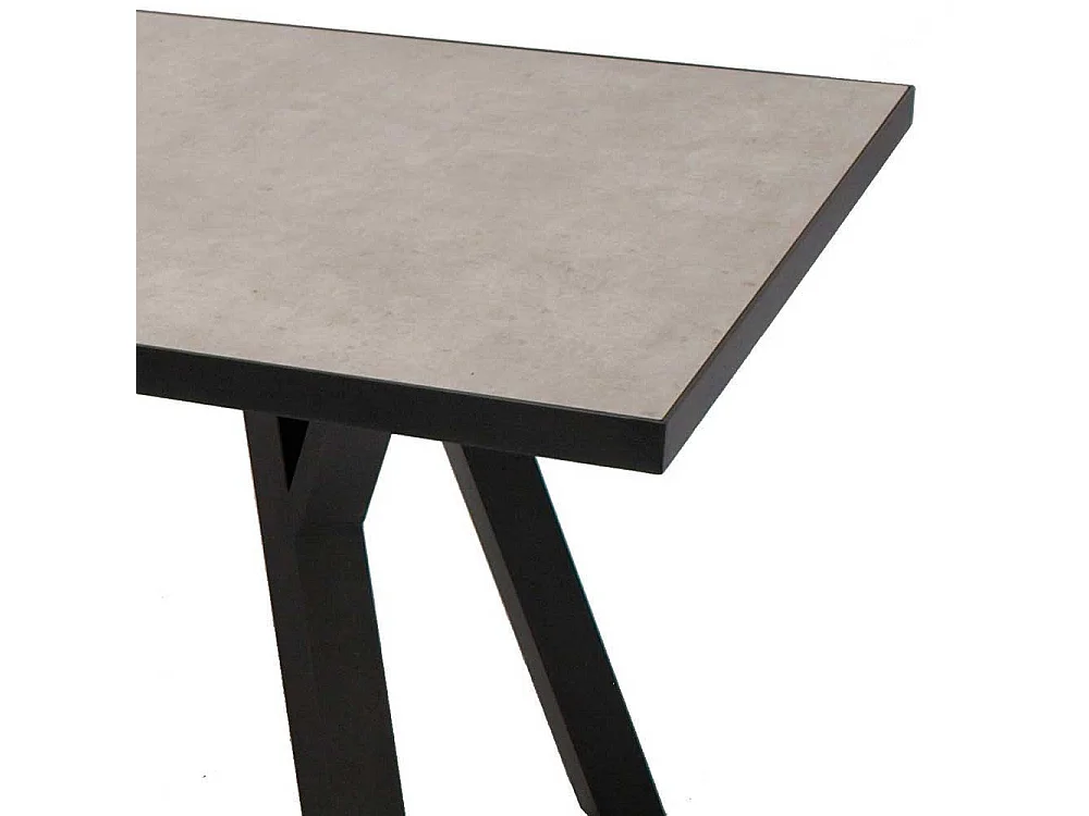 Terrassentisch mit Glasplatte Vierfußgestell Metall