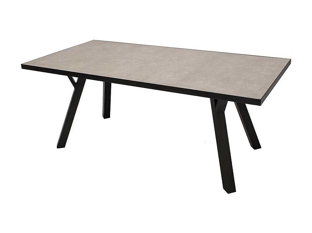 Terrassentisch mit Glasplatte Vierfußgestell Metall