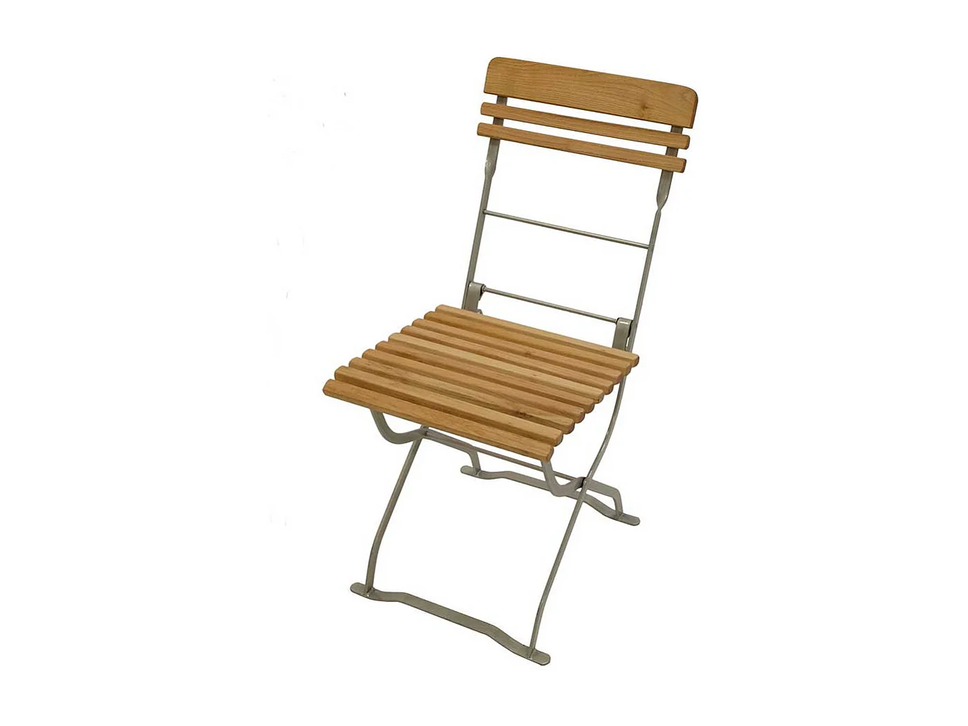 Garten Klappstuhl aus Robinie Massivholz Stahl in Zinkfarben (2er Set)
