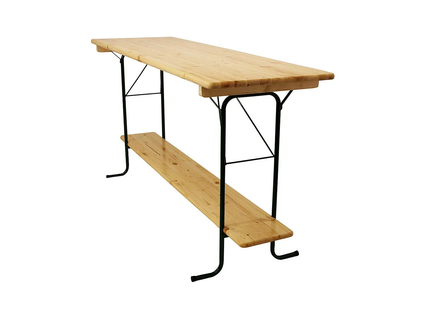 Garten Stehtisch klappbar Massivholzplatte und Metallgestell