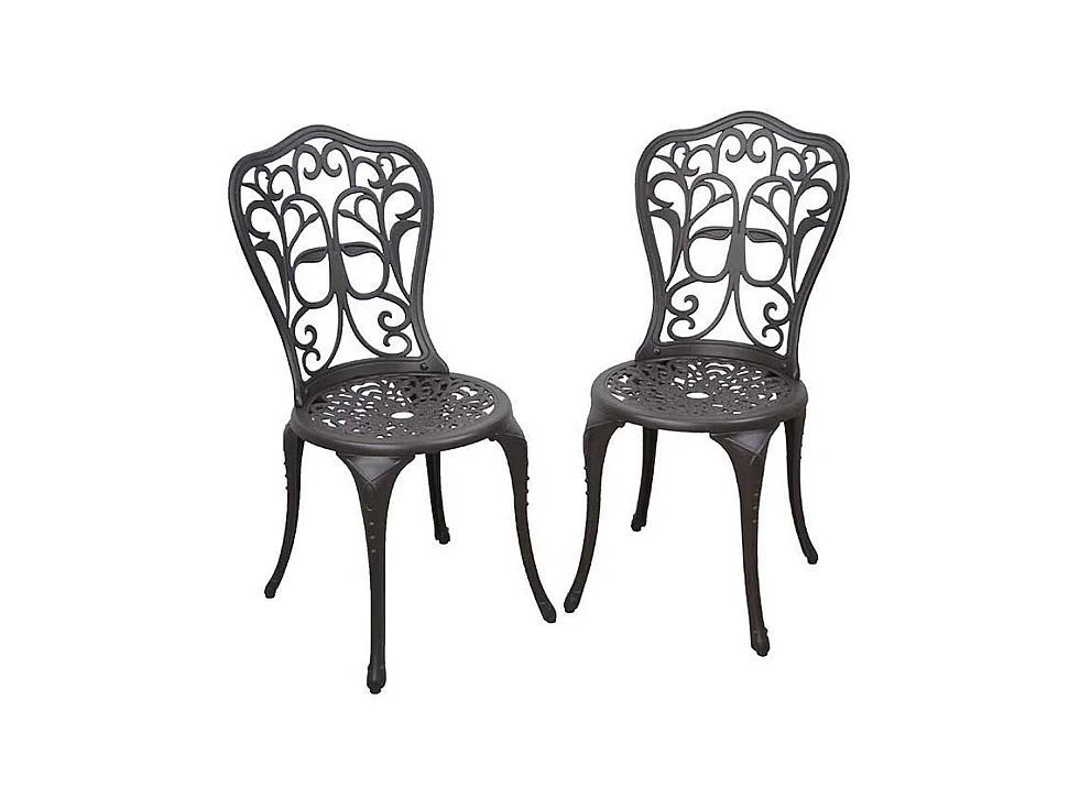 Balkonstuhl Set in Braun verziert Aluminium (2er Set)