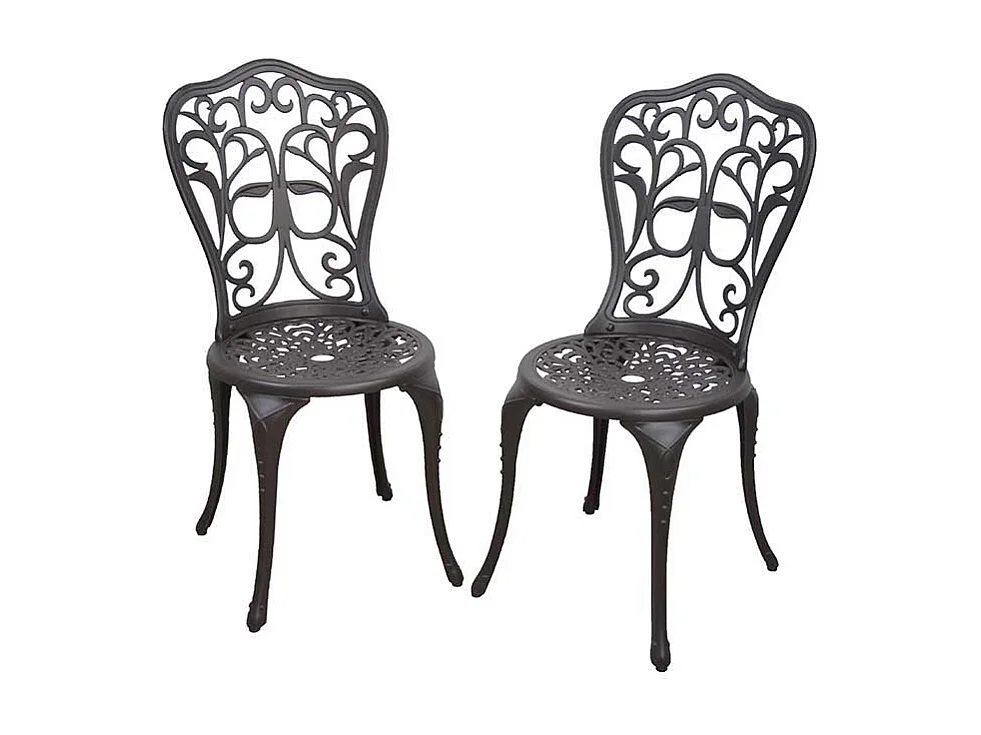 Balkonstuhl Set in Braun verziert Aluminium (2er Set)