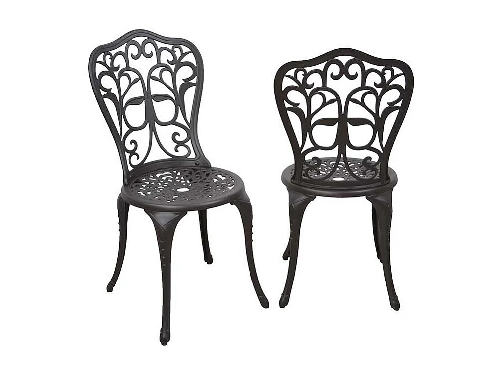 Balkonstuhl Set in Braun verziert Aluminium (2er Set)