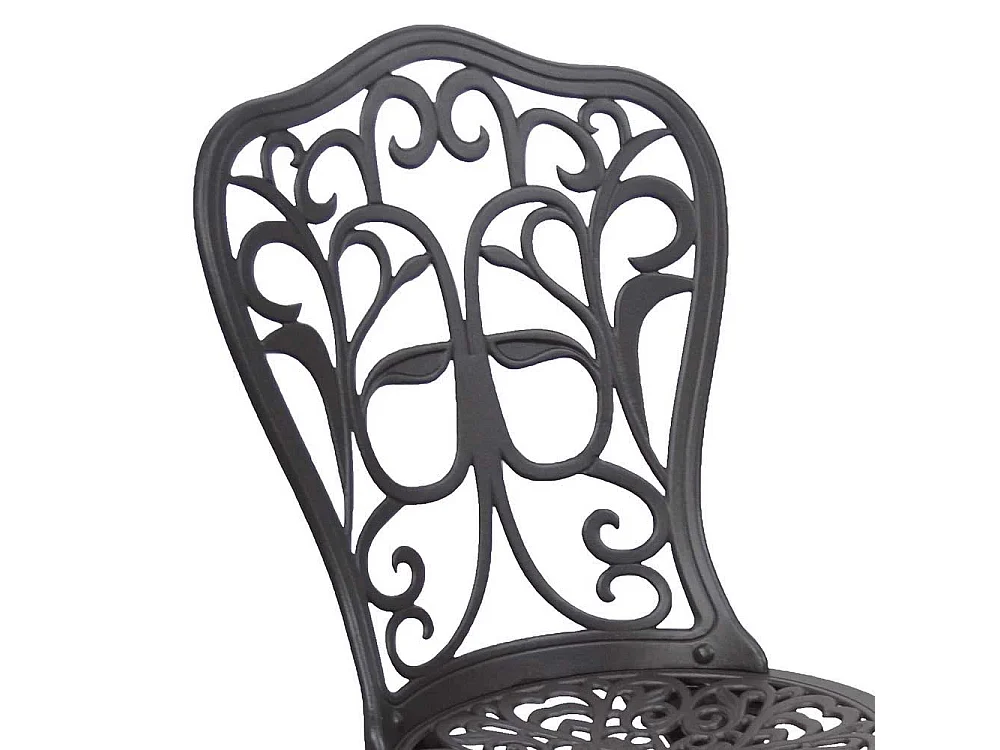 Balkonstuhl Set in Braun verziert Aluminium (2er Set)