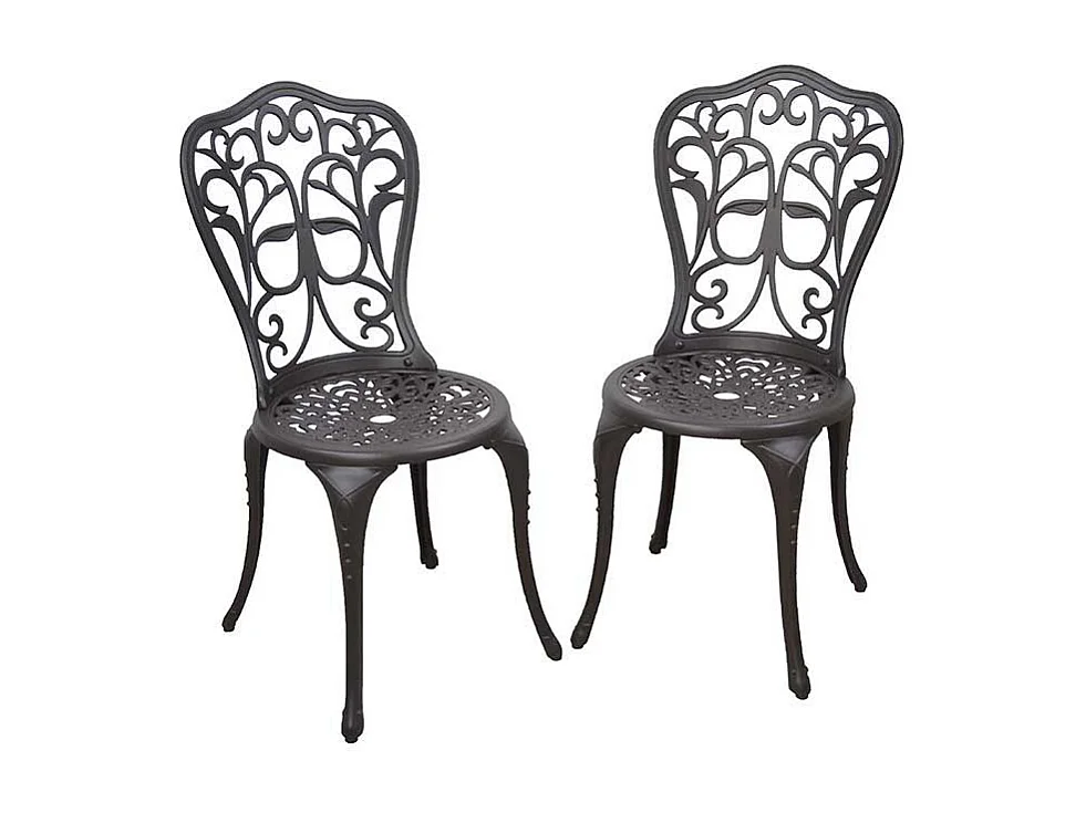 Balkonstuhl Set in Braun verziert Aluminium (2er Set)