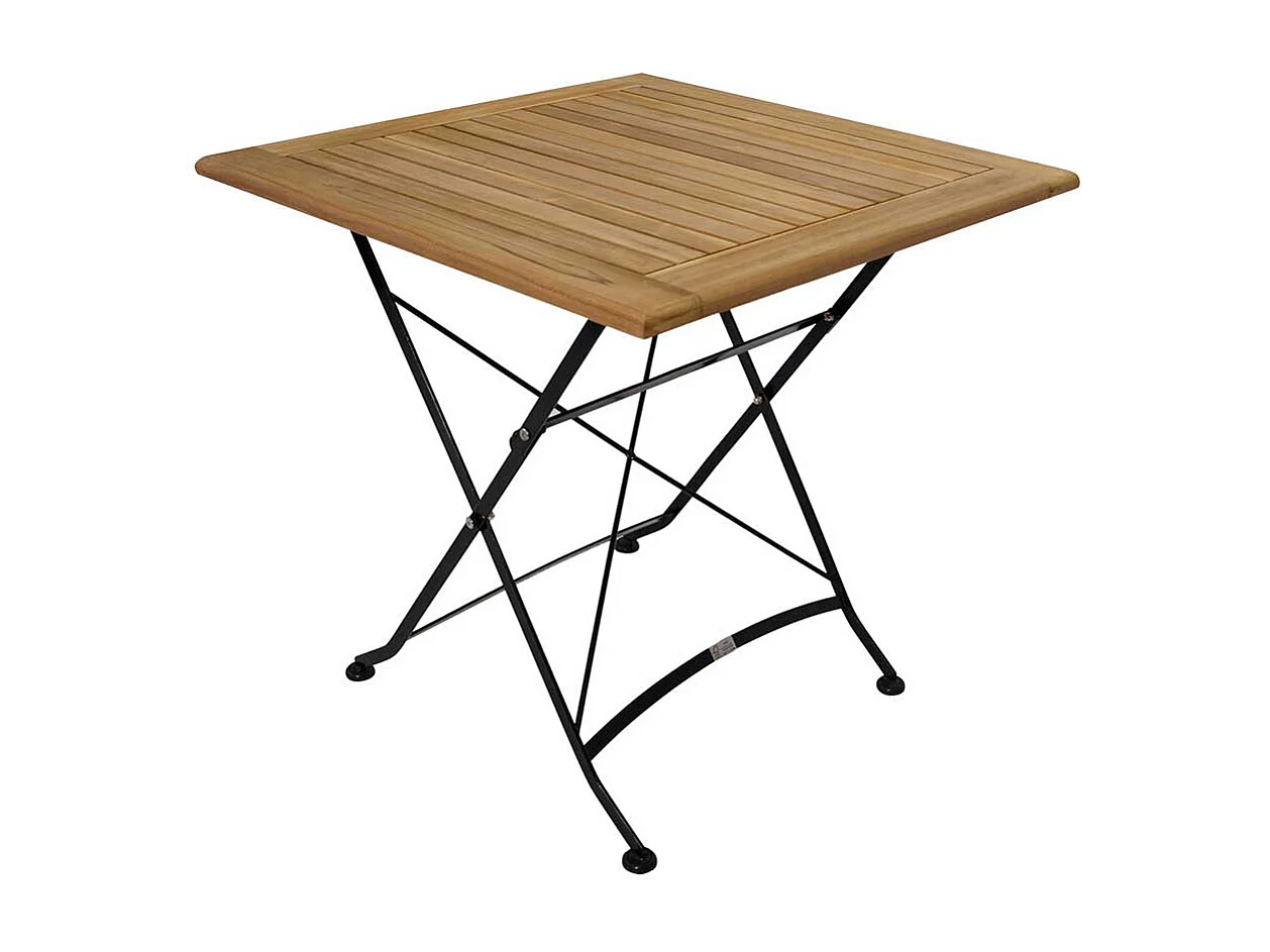 Balkon Klapptisch aus Teak Massivholz Stahl
