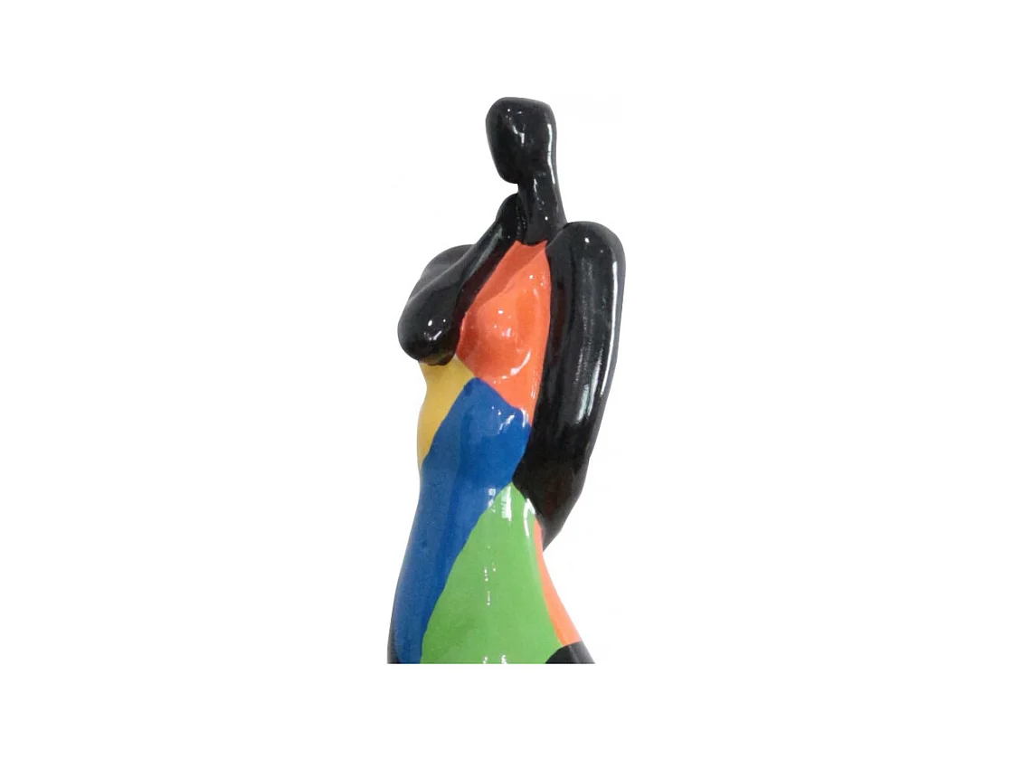 statue femme multicolore en résine - LADY COLOR