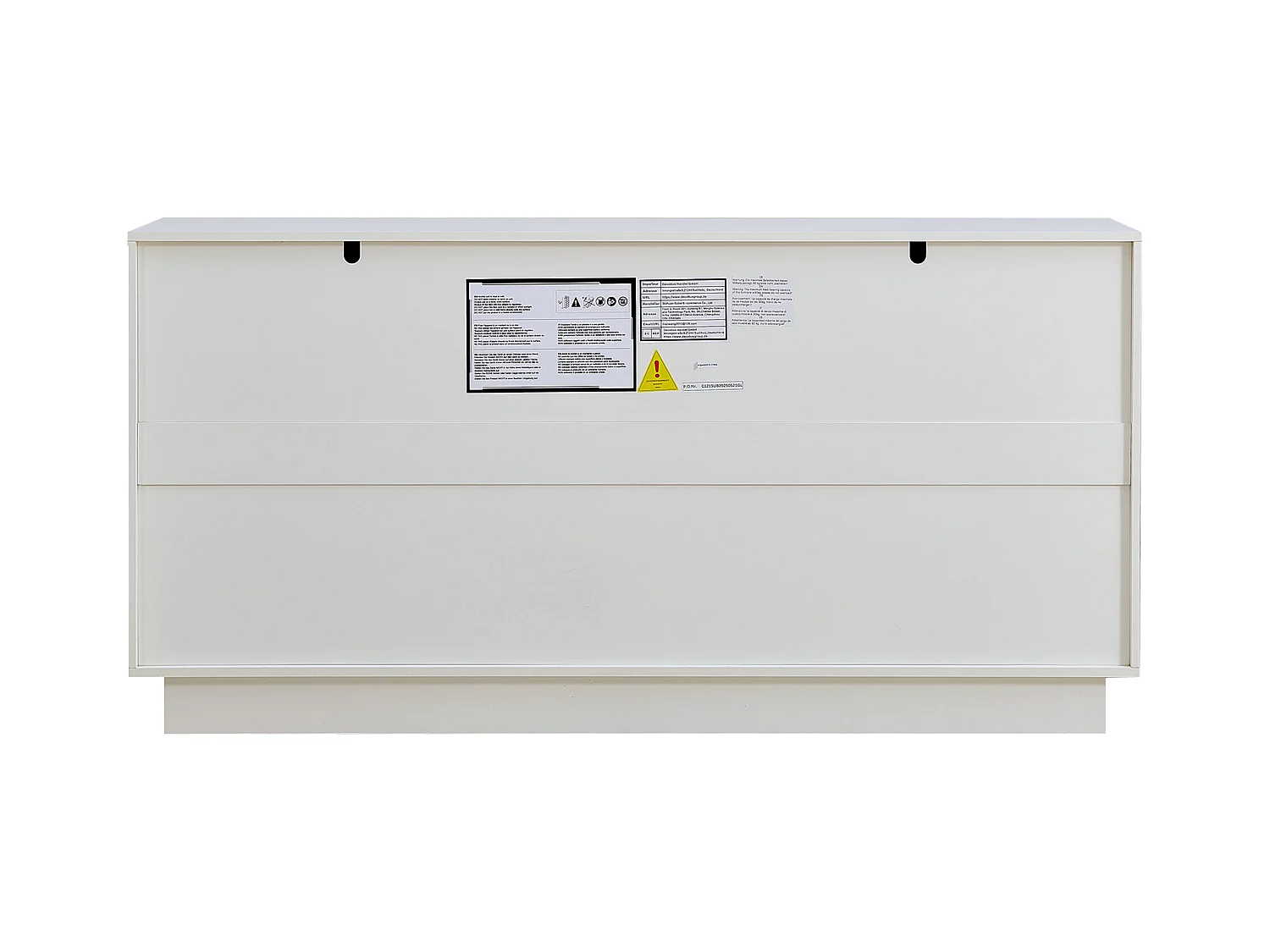 Aparador blanco de 4 puertas, diseño de puerta curva, acabado mate 160x38x80cm