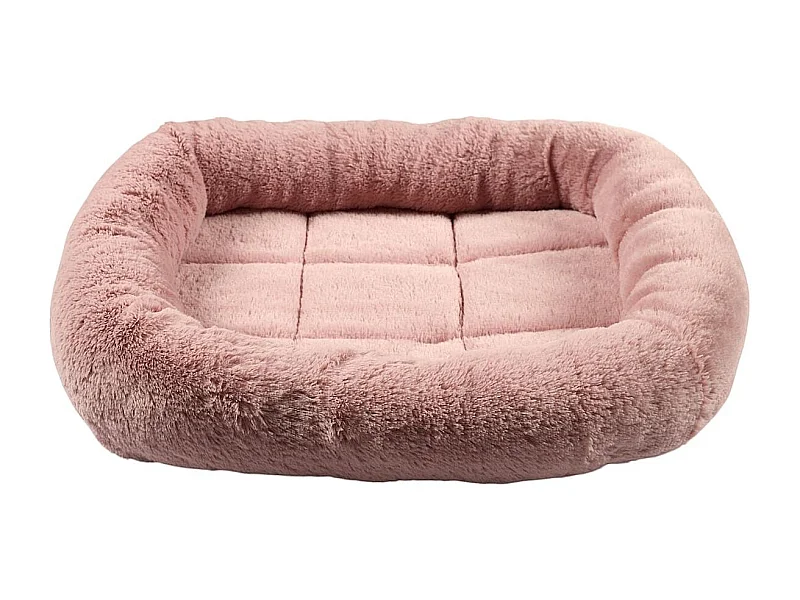 Coussin pour animaux 46x39 cm en fourrure synthétique ultra douce rose