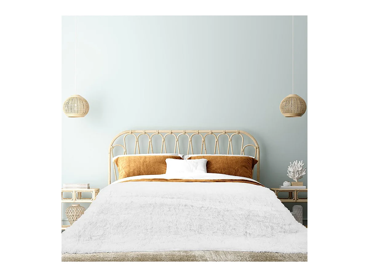 Couverture Pondérée 7kg Anti-Stress Sommeil Optimal Imitation Fourrure Blanche - SILVES