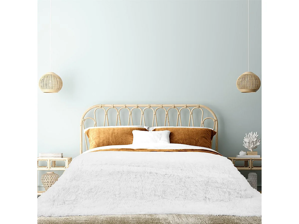 Couverture Pondérée 7kg Anti-Stress Sommeil Optimal Imitation Fourrure Blanche - SILVES