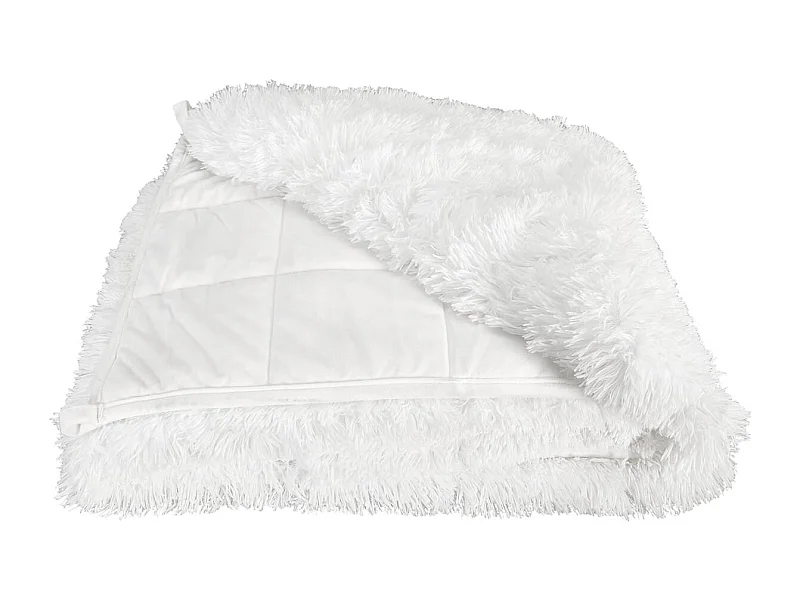 Couverture Pondérée 7kg Anti-Stress Sommeil Optimal Imitation Fourrure Blanche - SILVES