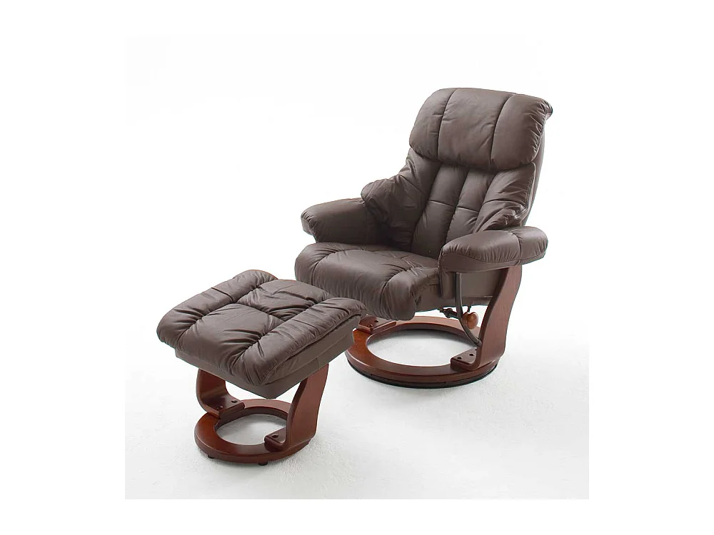 Ledersessel mit Relaxfunktion Braun (zweiteilig)