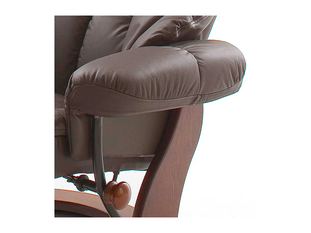 Ledersessel mit Relaxfunktion Braun (zweiteilig)