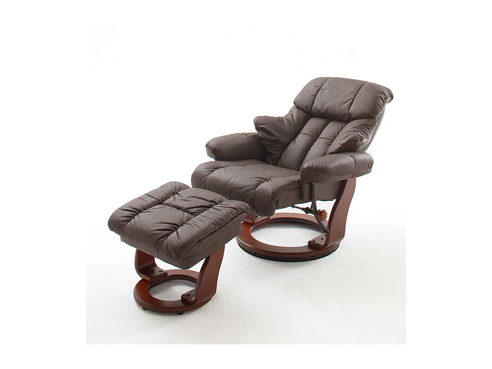 Ledersessel mit Relaxfunktion Braun (zweiteilig)
