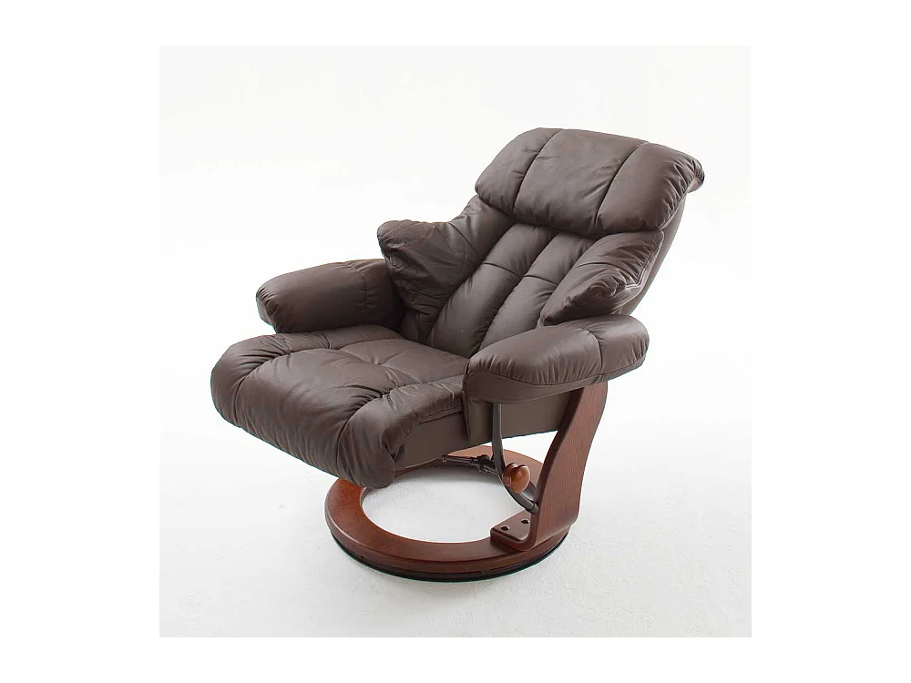 Ledersessel mit Relaxfunktion Braun (zweiteilig)