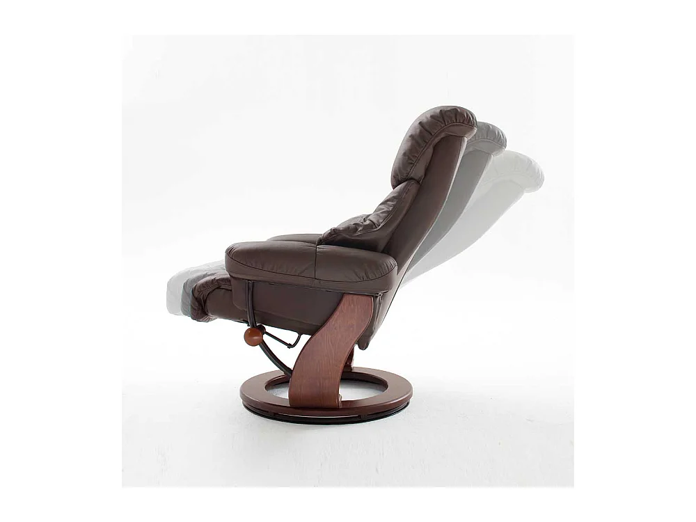 Ledersessel mit Relaxfunktion Braun (zweiteilig)