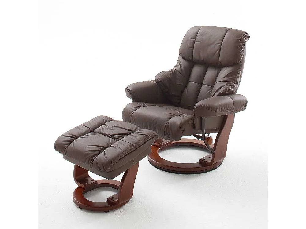 Ledersessel mit Relaxfunktion Braun (zweiteilig)