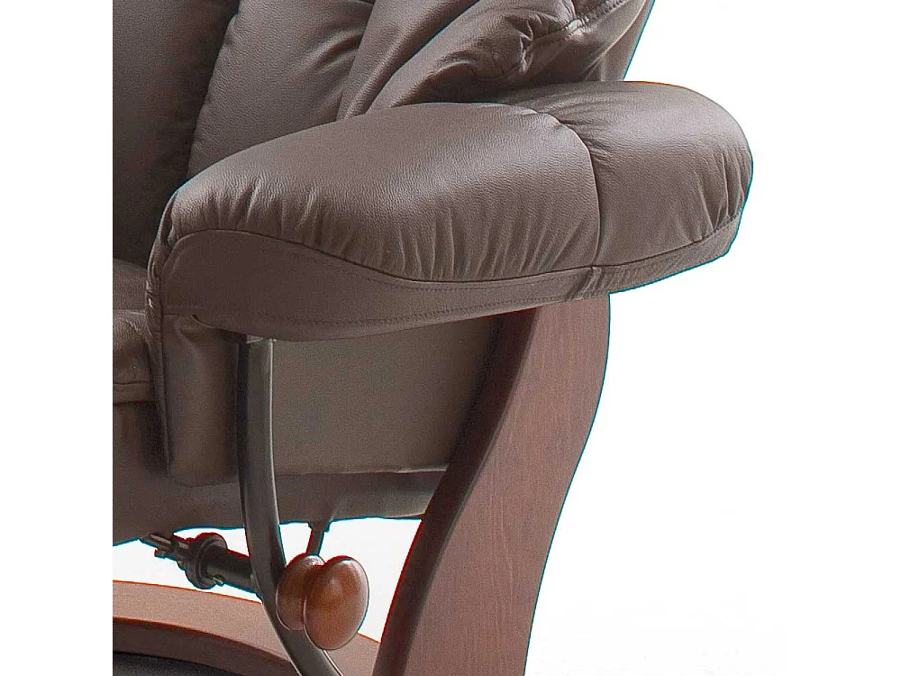 Ledersessel mit Relaxfunktion Braun (zweiteilig)