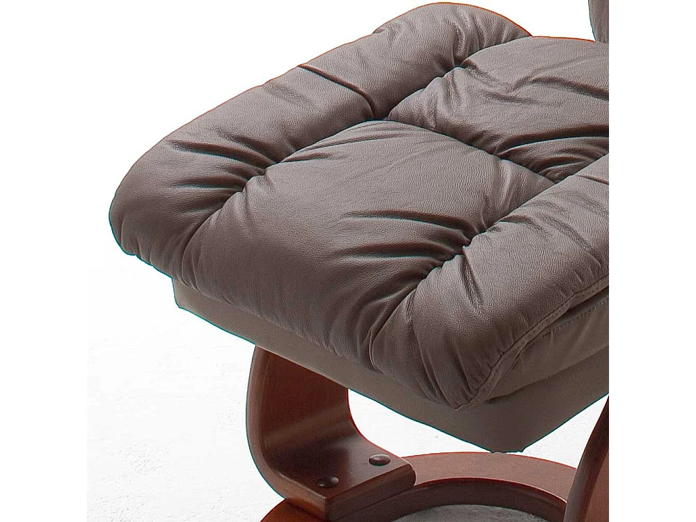 Ledersessel mit Relaxfunktion Braun (zweiteilig)
