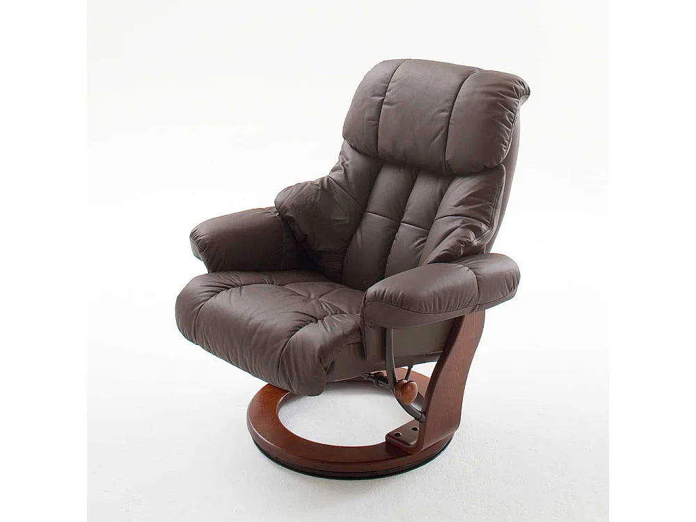 Ledersessel mit Relaxfunktion Braun (zweiteilig)