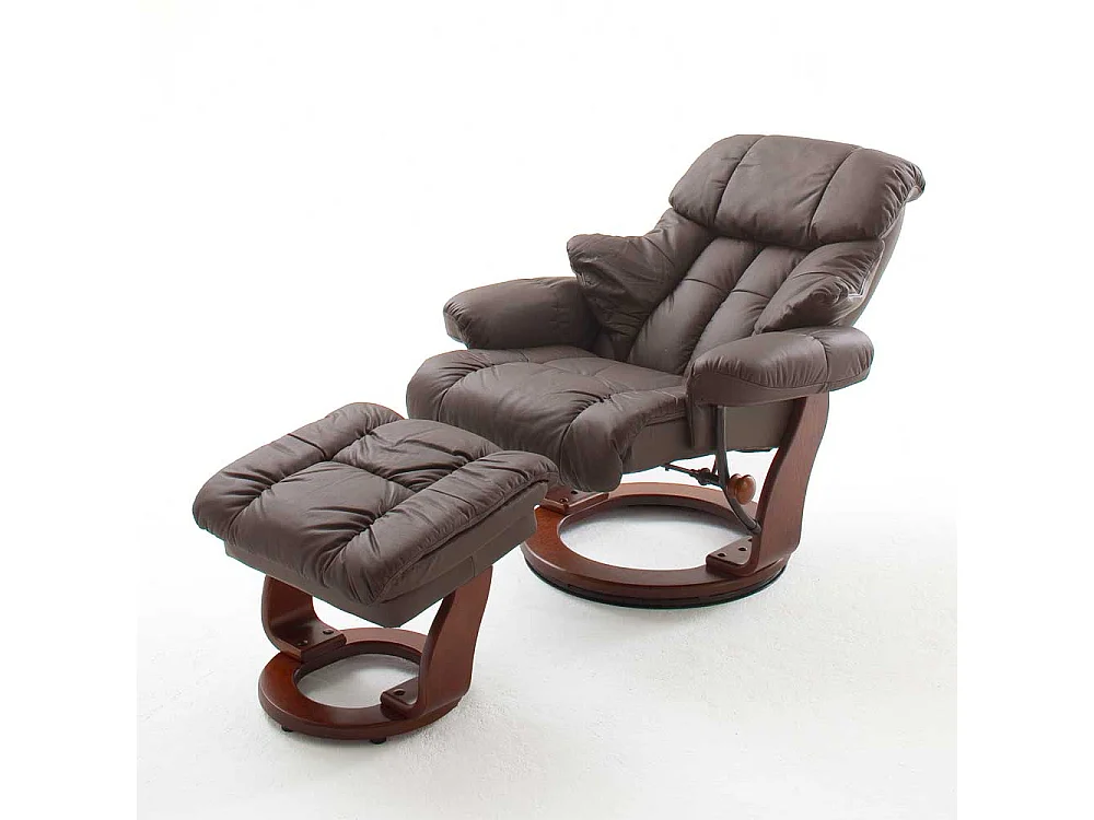 Ledersessel mit Relaxfunktion Braun (zweiteilig)