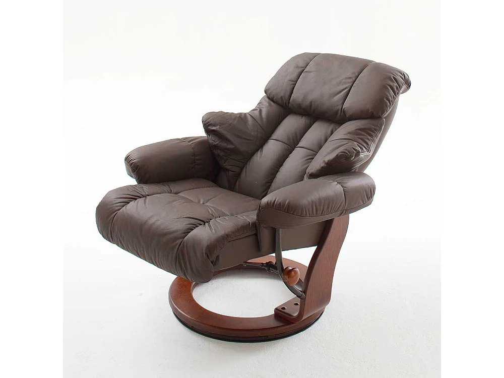 Ledersessel mit Relaxfunktion Braun (zweiteilig)