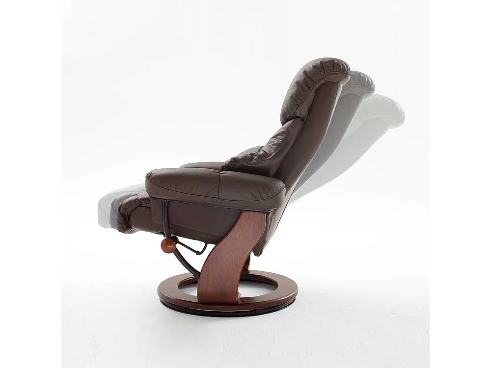 Ledersessel mit Relaxfunktion Braun (zweiteilig)