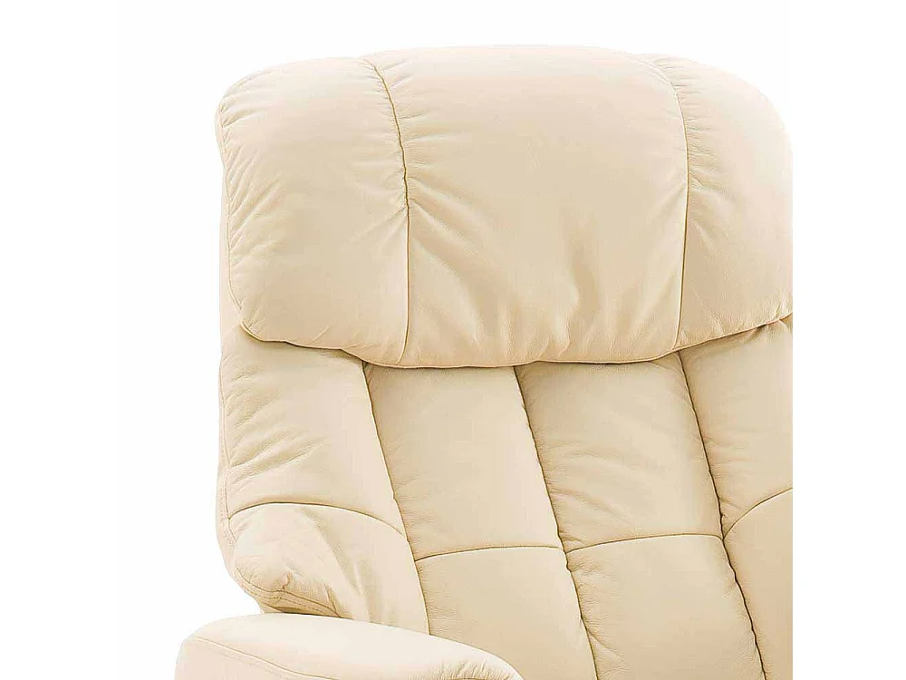 Leder Fernsehsessel in Creme Weiß elektrisch