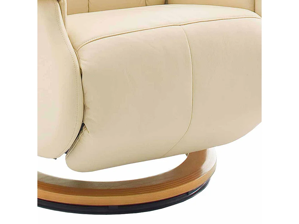 Leder Fernsehsessel in Creme Weiß elektrisch