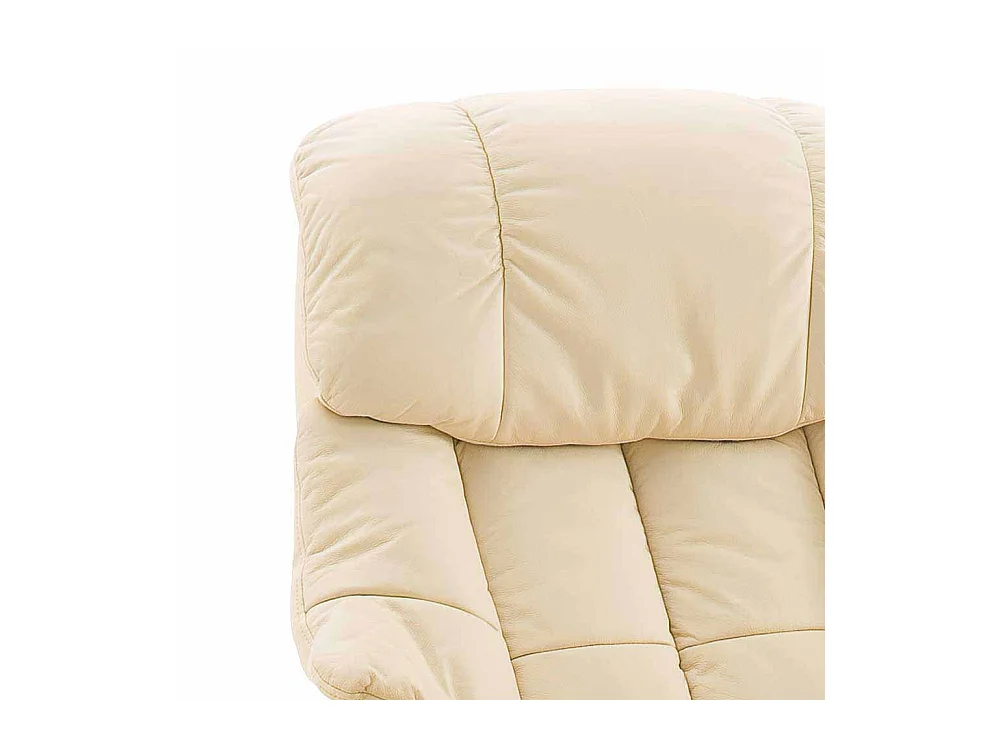 Relaxsessel in Creme Weiß Leder elektrisch verstellbar