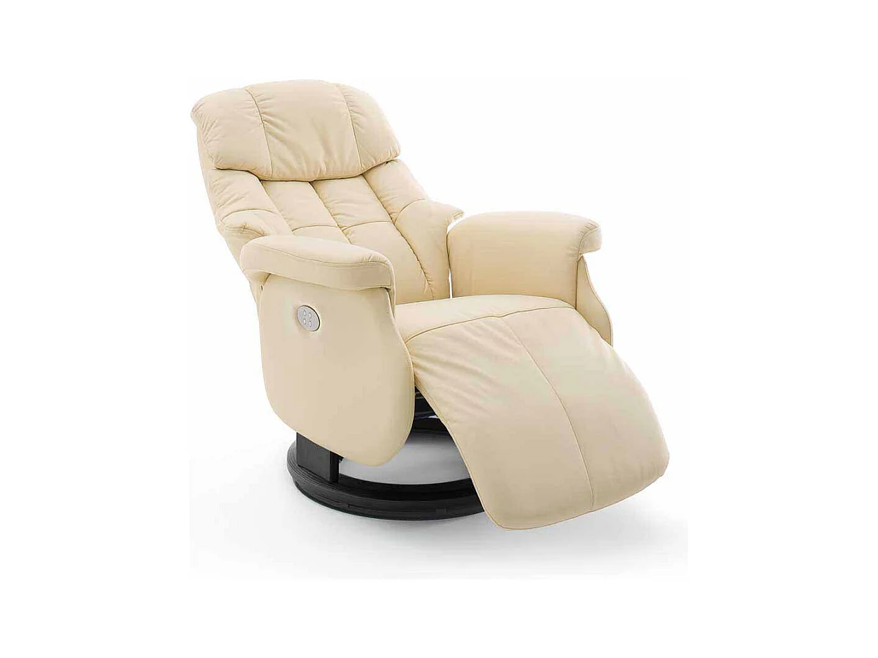 Relaxsessel in Creme Weiß Leder elektrisch verstellbar