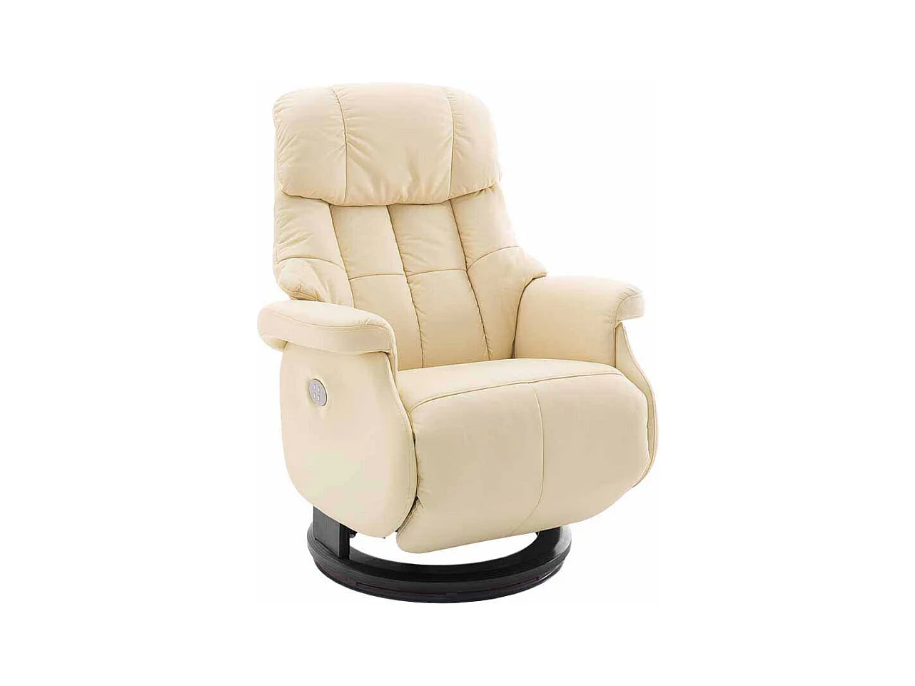 Relaxsessel in Creme Weiß Leder elektrisch verstellbar
